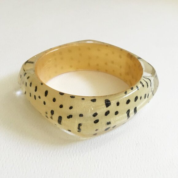 Kate Spade Pop Art Ikat Resin Lucite Dot Design Bangle Bracelet - Picture 3 of 9